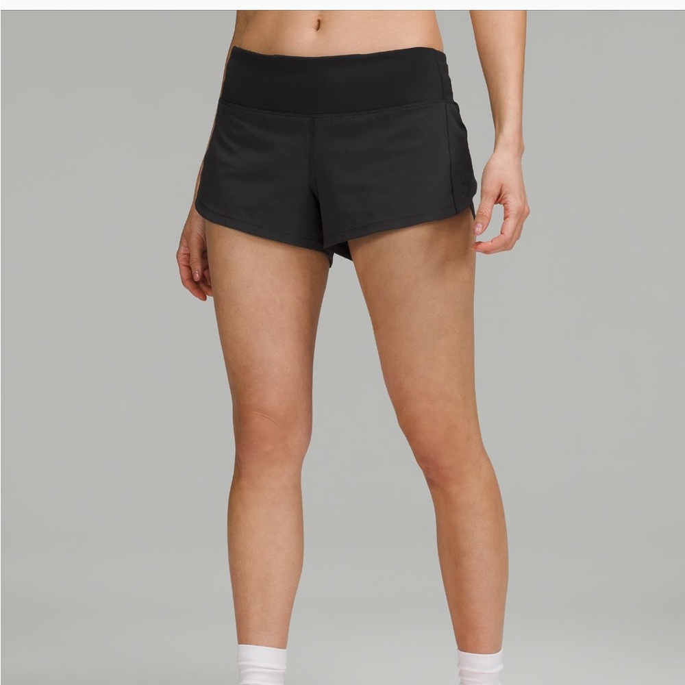 Lululemon Speed Up Low-Rise Lined Short 2.5” Black Size 4